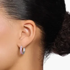 Hot Sparkling Pavé Hoop Earrings Women Earrings