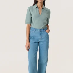 Online Spina Knit Polo Shirt Women Sweaters & Cardigans