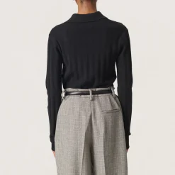 New Spina Ribbed Polo Shirt Women Sweaters & Cardigans