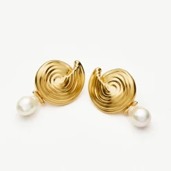 New Spiral Detachable Pearl Drop Earrings Women Earrings