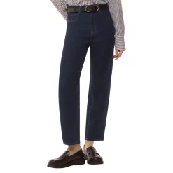 Clearance Stretch High-Rise Barrel Straight-Leg Jeans Women Denim