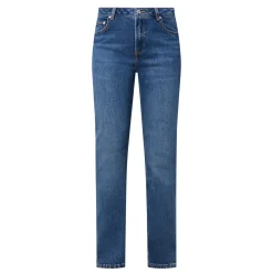 Stretch Mid-Rise Straight Leg Jeans Women Denim