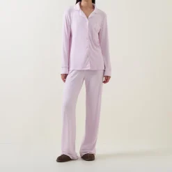 Clearance Stretch Rib Long Pyjama Set Women Sleepwear