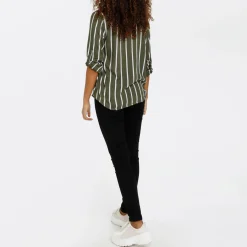 Stridy Striped Blouse Women Tops