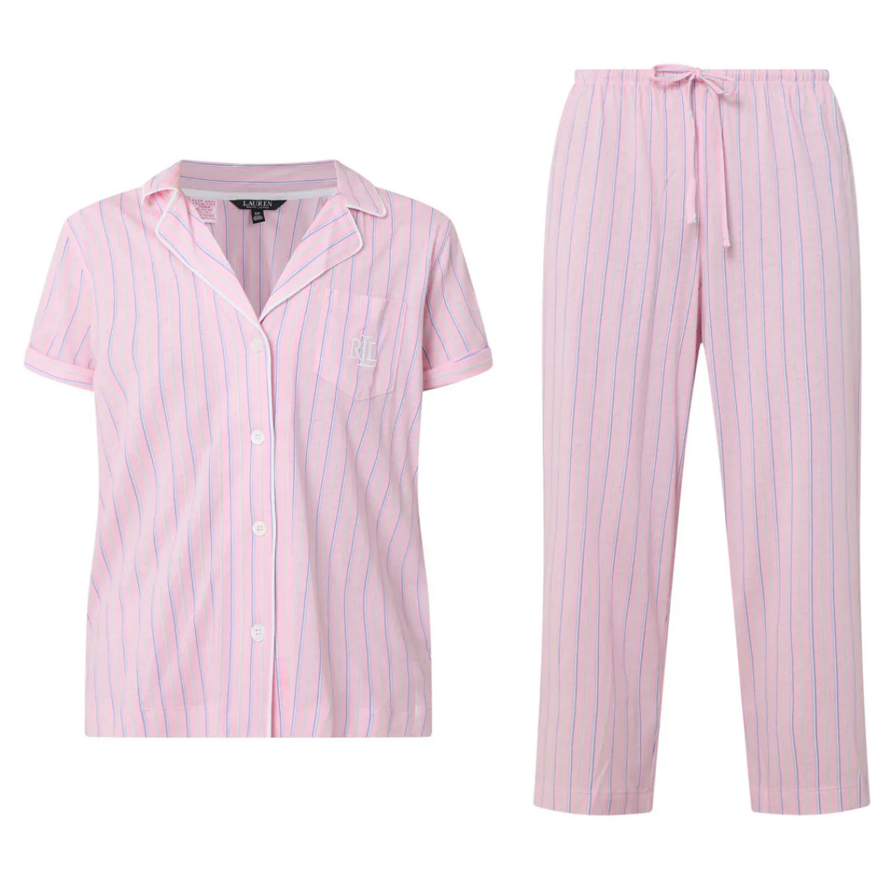 Discount Stripe Cropped Pyjama Set Women Sleepwear