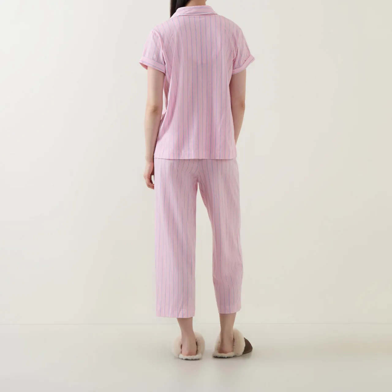 Discount Stripe Cropped Pyjama Set Women Sleepwear