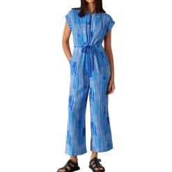 Online Stripe Drawstring Pocket Jumpsuit Women Jumpsuits