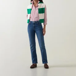 Outlet Stripe Logo Shirt Women Tops