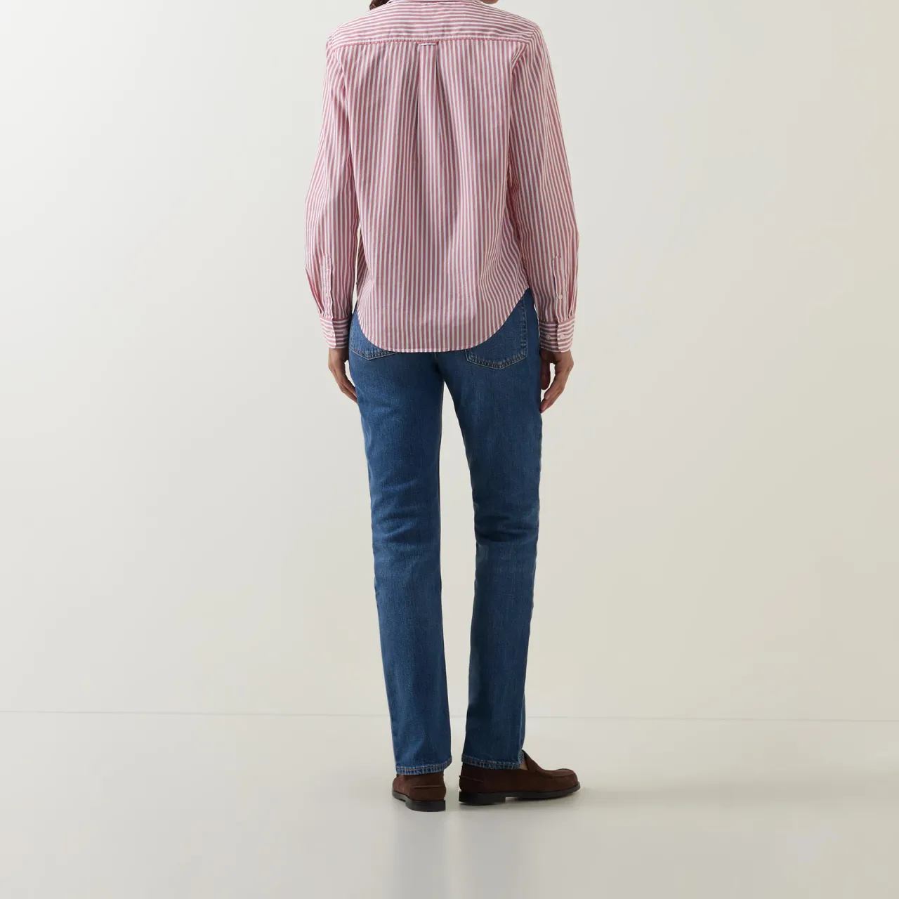 Outlet Stripe Logo Shirt Women Tops