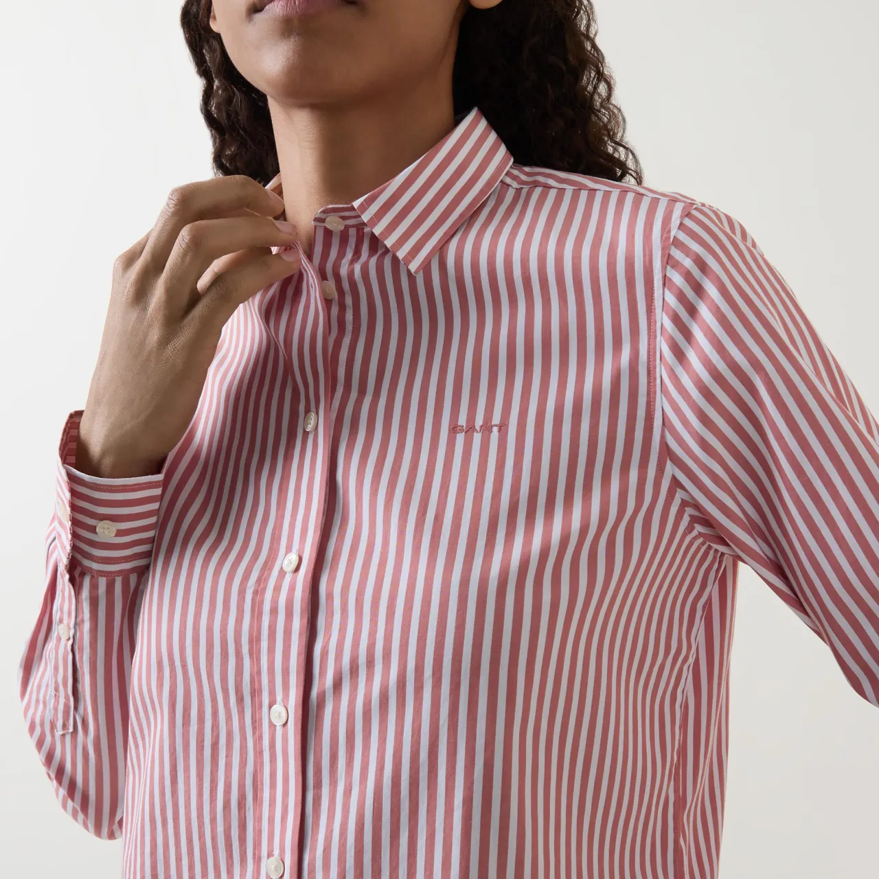 Outlet Stripe Logo Shirt Women Tops