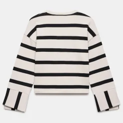 Striped Cuff Detail Sweatshirt Women Sweatshirts & Hoodies