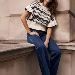 Best Striped Knit Top Women Sweaters & Cardigans