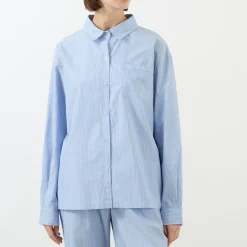 Sale Striped Oversized Shirt Women Tops