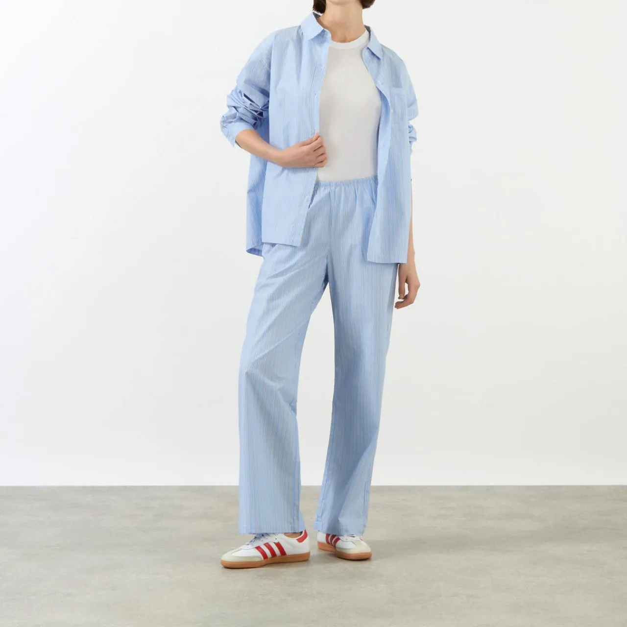 Sale Striped Oversized Shirt Women Tops