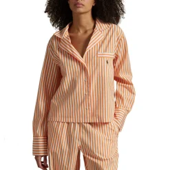 Clearance Striped Pony Logo Pyjama Set Women Sleepwear