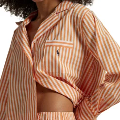 Clearance Striped Pony Logo Pyjama Set Women Sleepwear