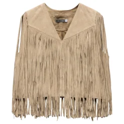 Online Suede Fringe Waistcoat Women Coats & Jackets