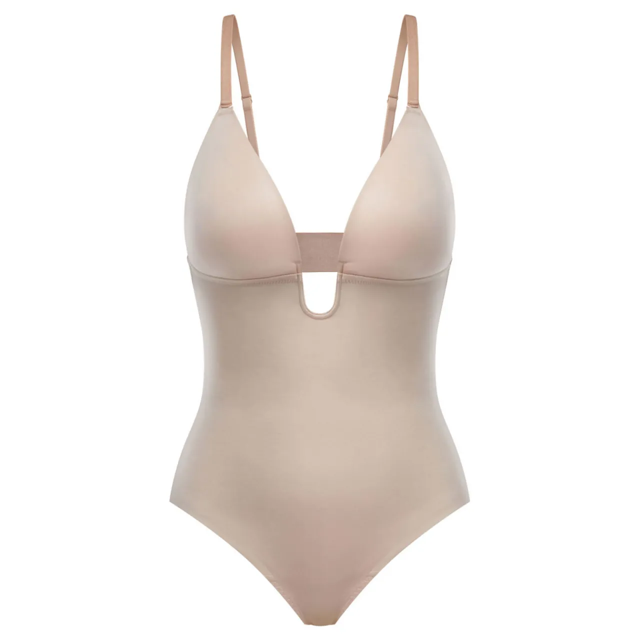 Best Suit Your Fancy Medium Control Plunge Low Back Thong Bodysuit Women Shapewear