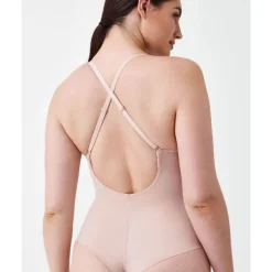Best Suit Your Fancy Medium Control Plunge Low Back Thong Bodysuit Women Shapewear