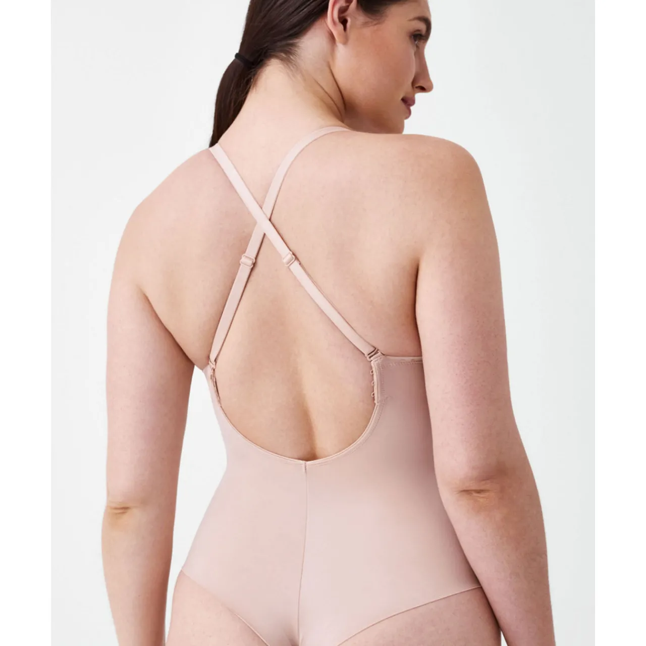Best Suit Your Fancy Medium Control Plunge Low Back Thong Bodysuit Women Shapewear