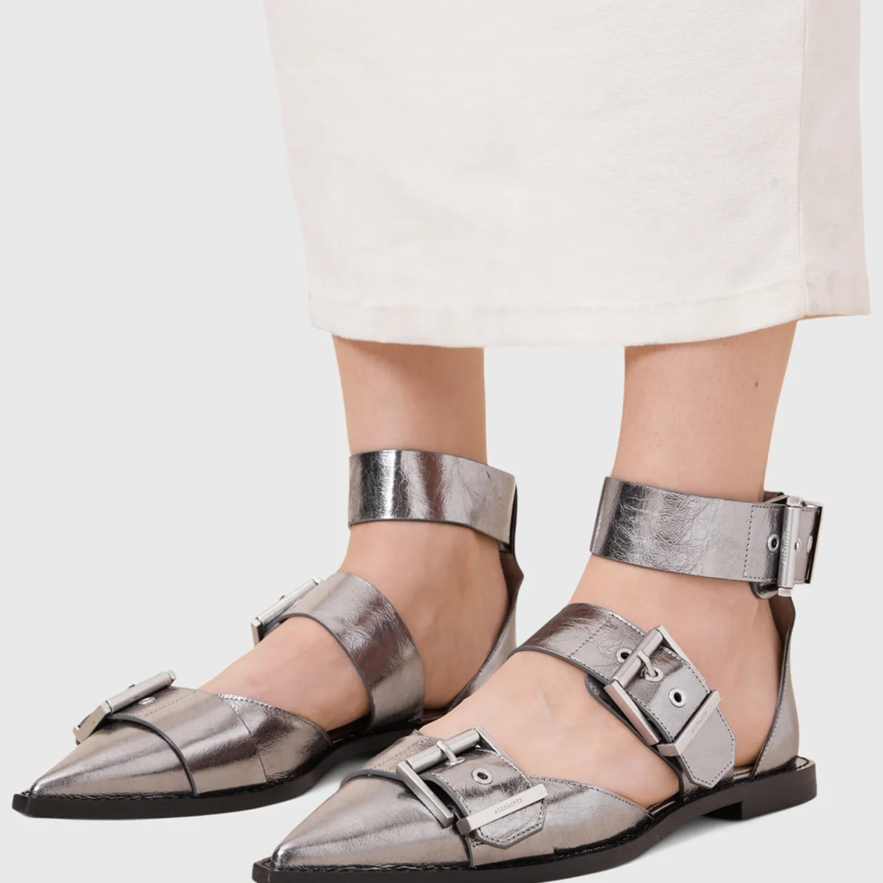 Discount Sutton Metallic Pointed Flats Women Flats