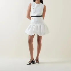 New Taffeta Bubble Hem Mini Shift Dress Women Dresses