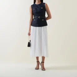 Sale Taffeta Pleated Flared Dress Women Dresses|Mother Of The Bride