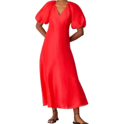Online Taffeta Voluminous Sleeve Dress Women Dresses