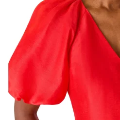 Online Taffeta Voluminous Sleeve Dress Women Dresses
