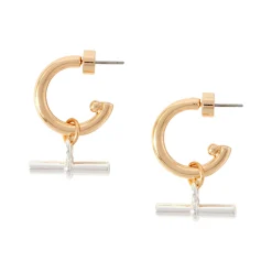 Online T-Bar Charm Hoop Earrings Women Earrings