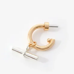 Online T-Bar Charm Hoop Earrings Women Earrings
