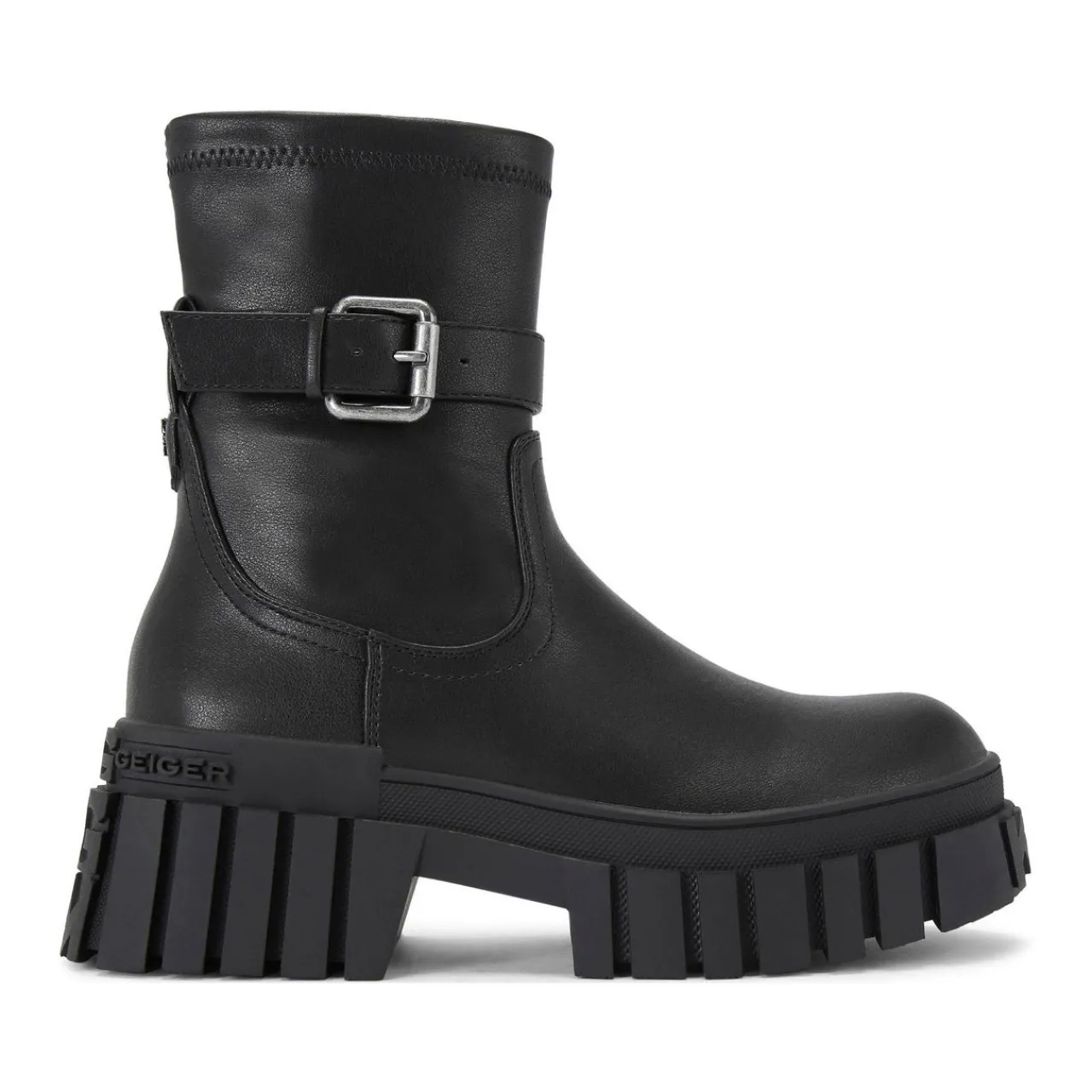 Hot Tegan Sock Buckle Biker Boots Women Boots