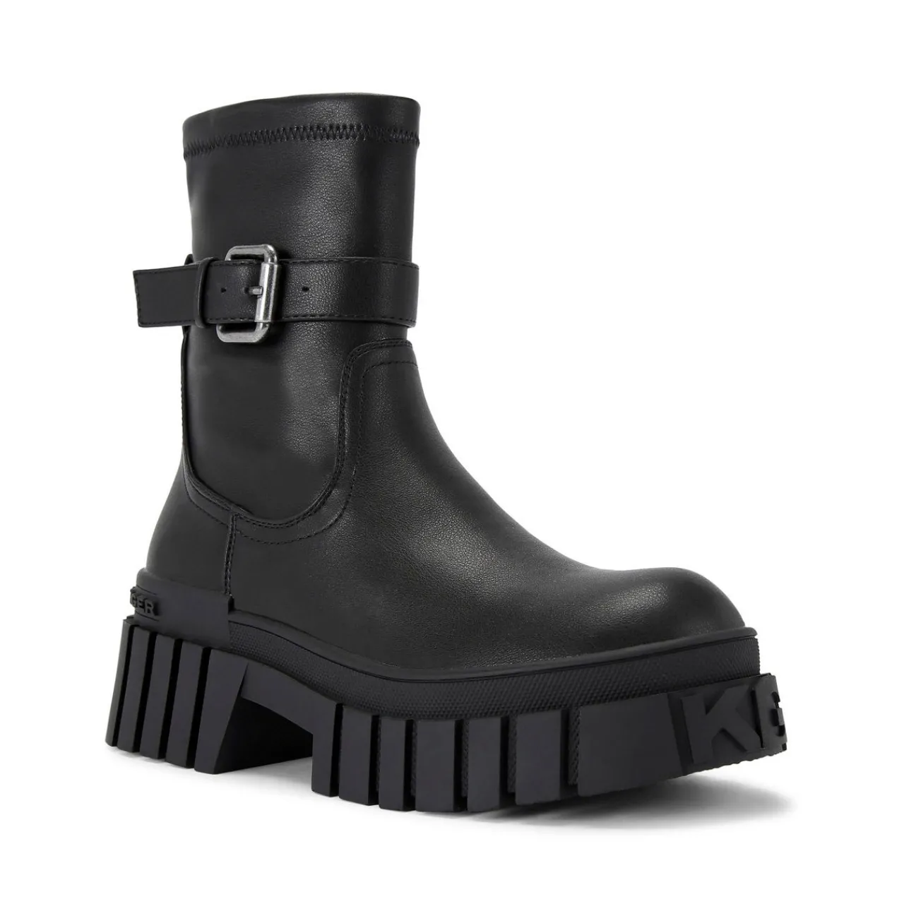 Hot Tegan Sock Buckle Biker Boots Women Boots