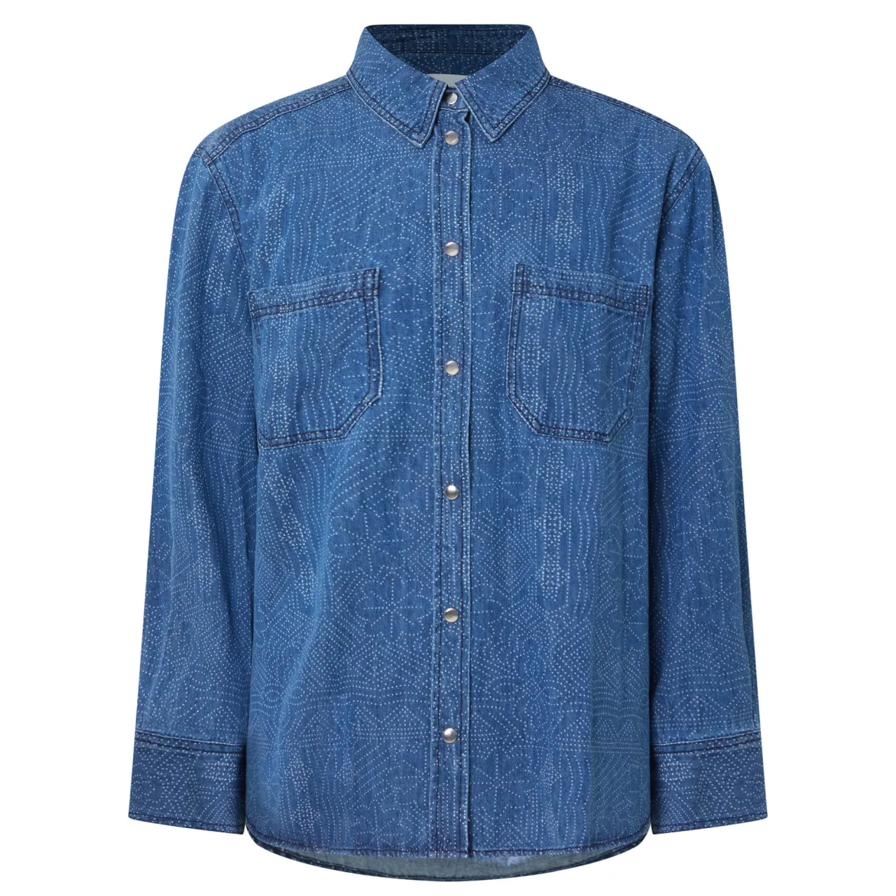 Outlet Teresa Printed Denim Shirt Women Tops