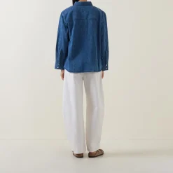 Outlet Teresa Printed Denim Shirt Women Tops