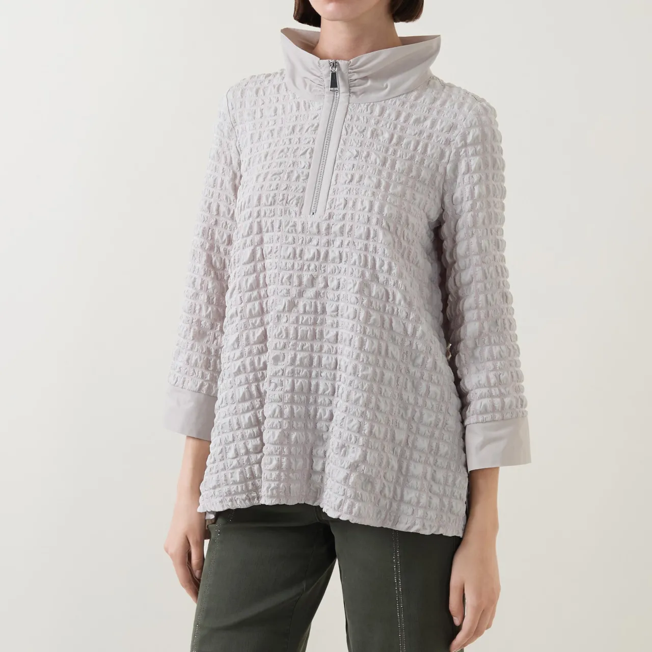 Discount Textured Half-Zip Sweatshirt Women Sweatshirts & Hoodies