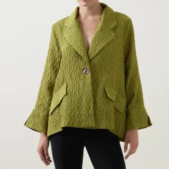 Outlet Textured Jacquard Swing Jacket Women Coats & Jackets