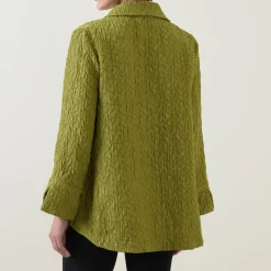 Outlet Textured Jacquard Swing Jacket Women Coats & Jackets