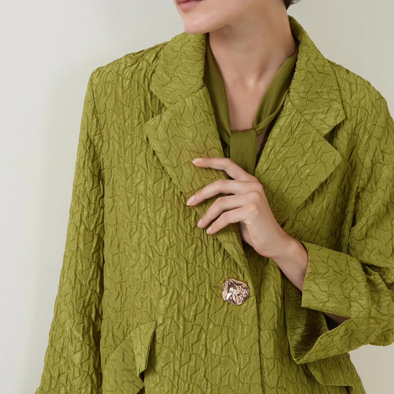 Outlet Textured Jacquard Swing Jacket Women Coats & Jackets