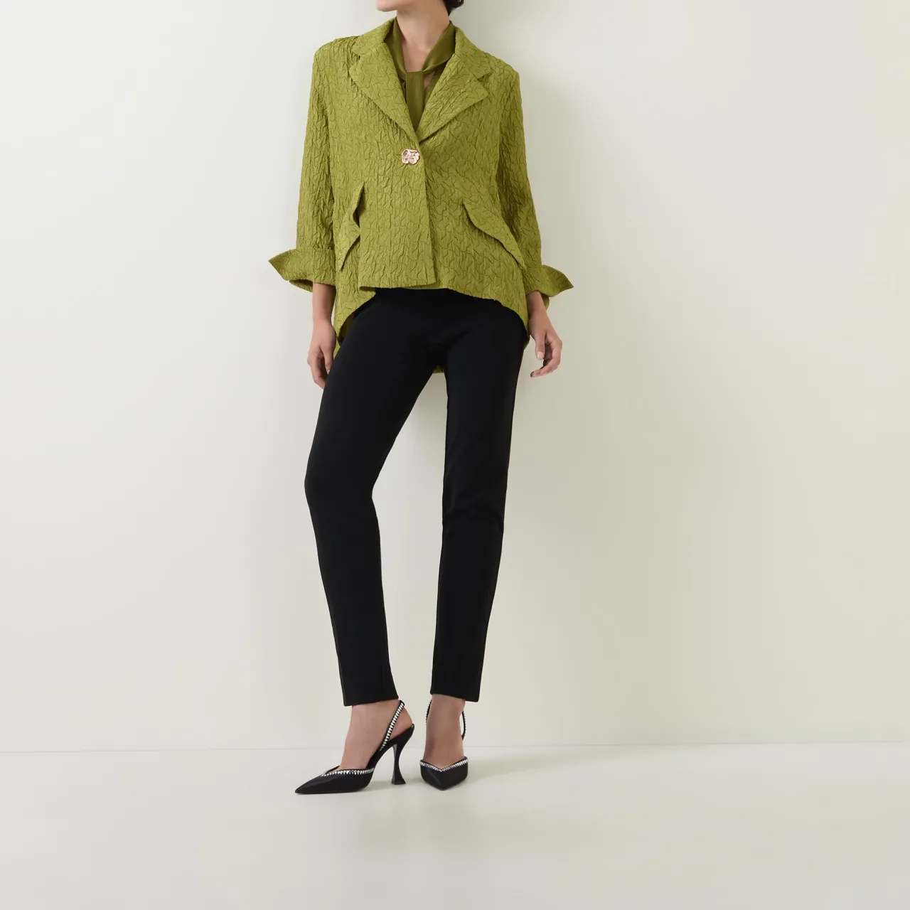 Outlet Textured Jacquard Swing Jacket Women Coats & Jackets
