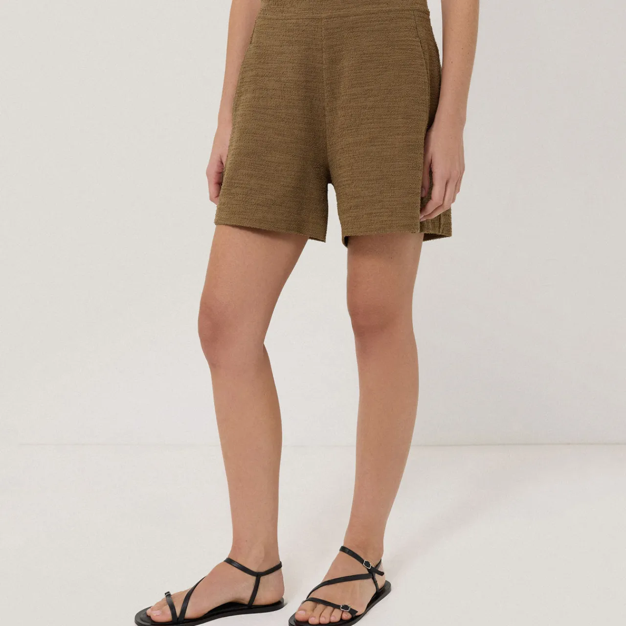 Best Textured Straight Leg Shorts Women Trousers & Shorts