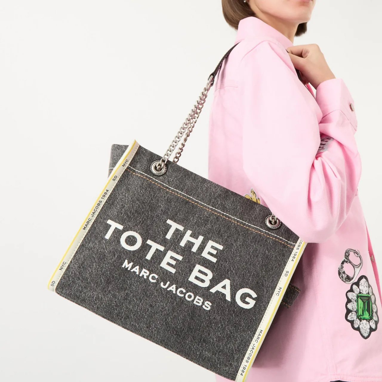 Discount The Denim Chain Medium Tote Bag Women Tote Bags