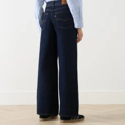 Online Tie-Fastening Wide Leg Jeans Women Denim