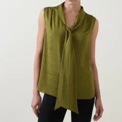 Hot Tie-Neck Blouse Women Tops