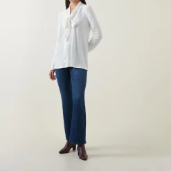 Discount Tie-Neck Tunic Women Tops
