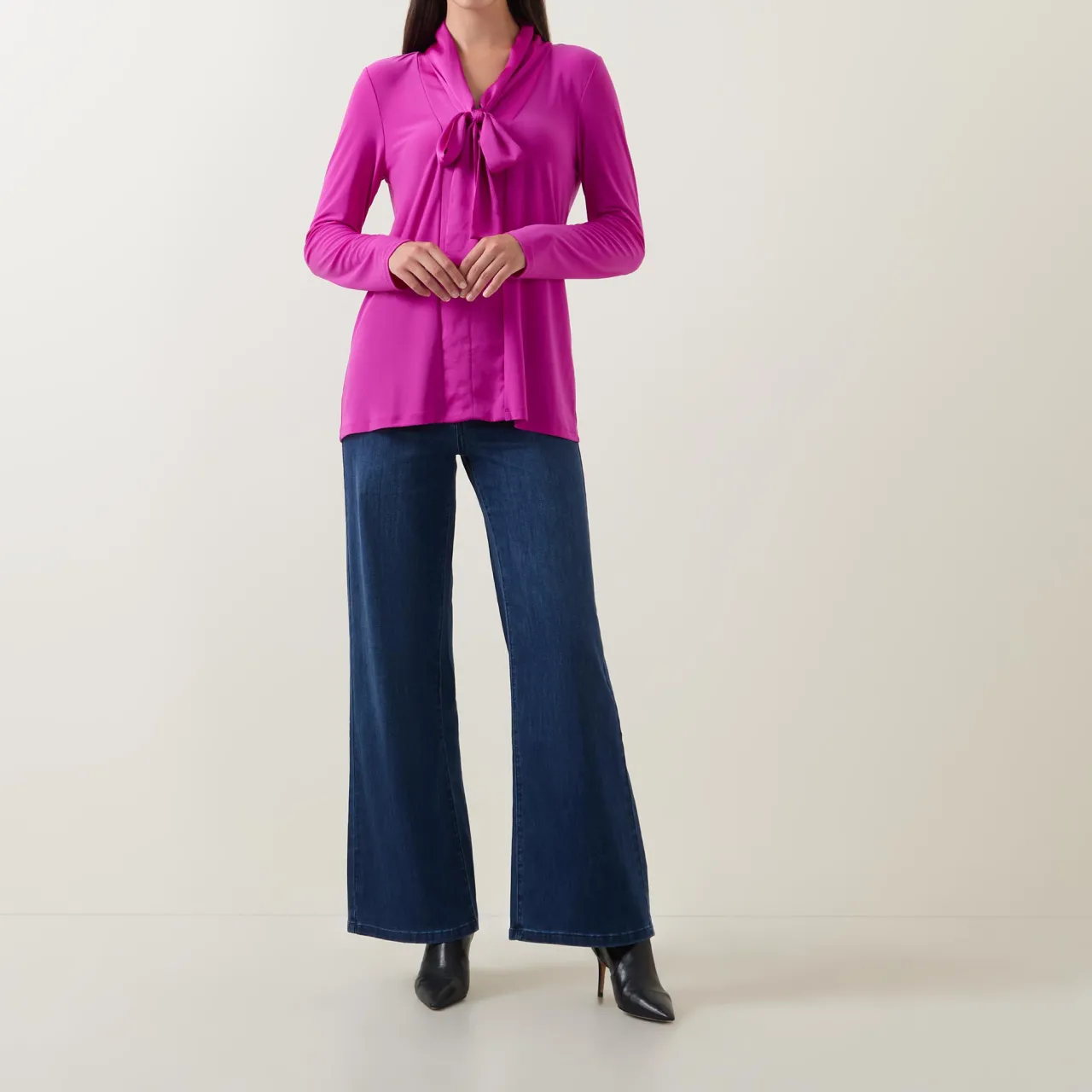Clearance Tie-Neck Tunic Women Tops