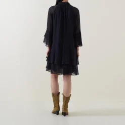 Hot Tiered Ruffle Mini Flared Dress Women Dresses