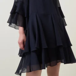 Hot Tiered Ruffle Mini Flared Dress Women Dresses