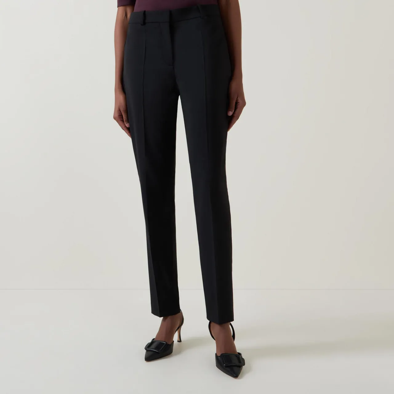 Clearance Tilunah Mid-Rise Slim Leg Trousers Women Trousers & Shorts