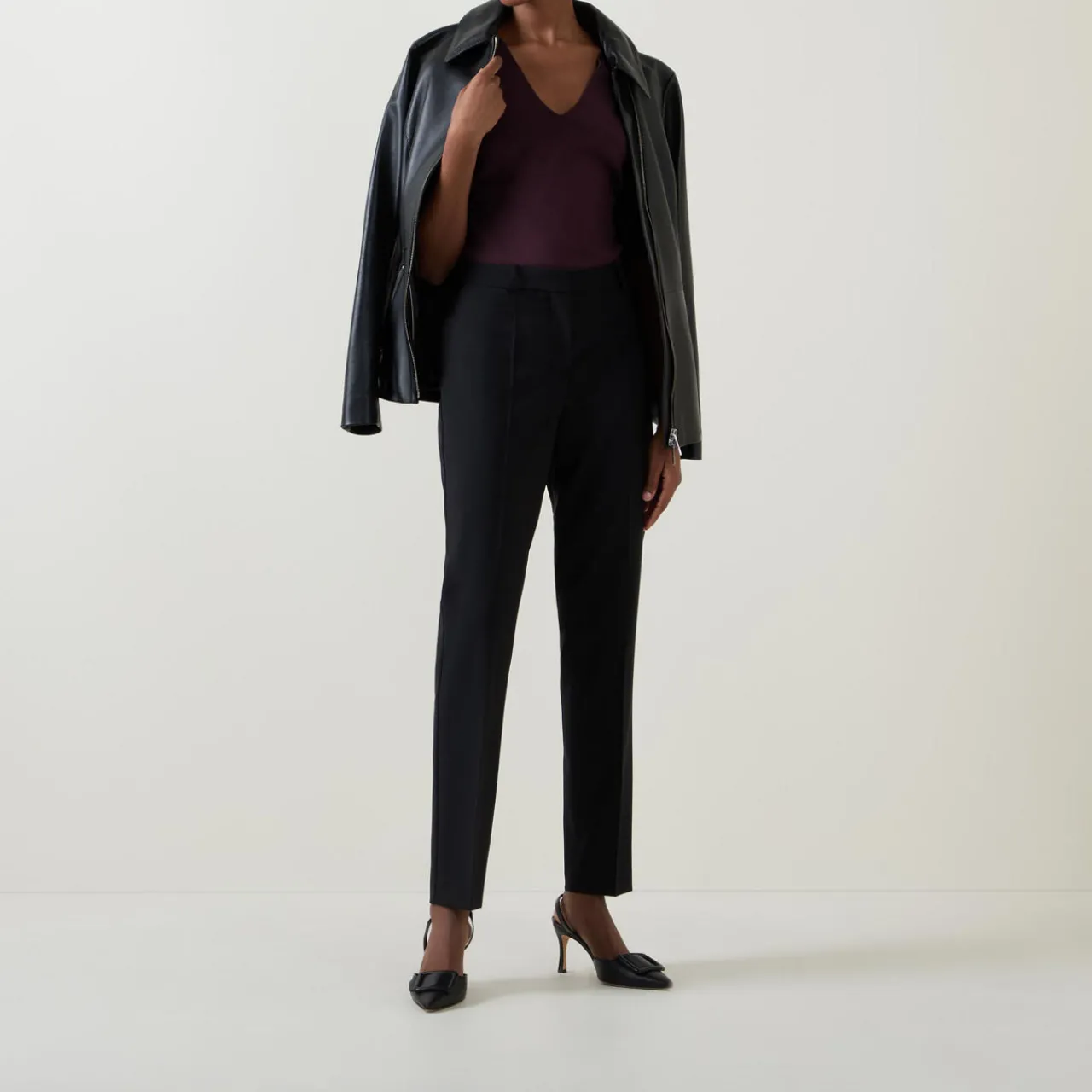 Clearance Tilunah Mid-Rise Slim Leg Trousers Women Trousers & Shorts
